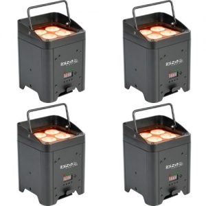 Pack de 4 Projecteurs RGBWA-UV 4x12W + housse
